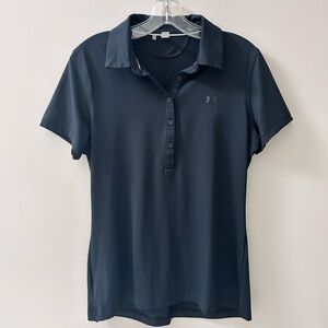 Under Armour Women's Fitted Black Golf Polo